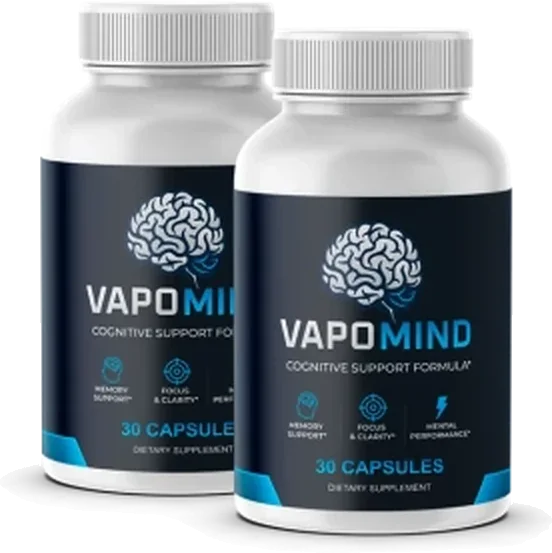 Two bottles of VapoMind cognitive support capsules